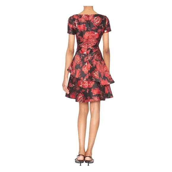 New Shani Women's Jacquard Boat Neck Tiered Dress size 16 Fit and Flare Regency - Picture 3 of 16